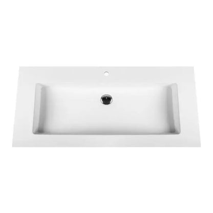 SaniSupreme ALONI SOLID SURFACE enkele WASTAFEL (100CM) - WIT - zonder kraangat