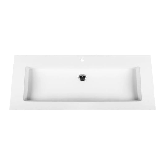 SaniSupreme ALONI SOLID SURFACE ENKELE WASTAFEL (120CM) - WIT