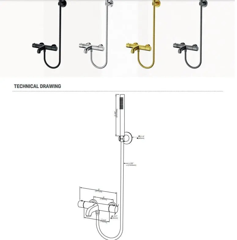 SaniSupreme Aloni thermostatische Bad/douchekraan - Geborsteld Koper