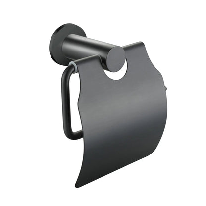 SaniSupreme Aloni Toiletrolhouder met klep RVS Gunmetal Grijs