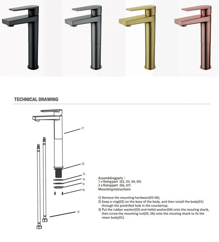 SaniSupreme Aloni verhoogde wastafelkraan - geborsteld koper