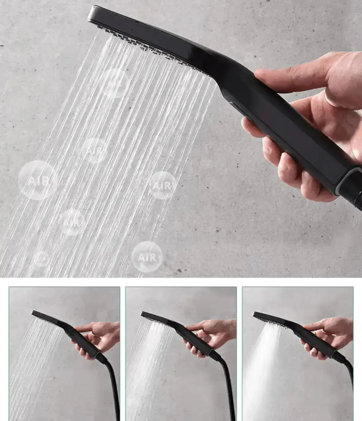 SaniSupreme® AquaMax Platinum Wellness Plafond Thermostatische Doucheset 3 weg Inbouw Plafond LED regendouche Mat Zwart