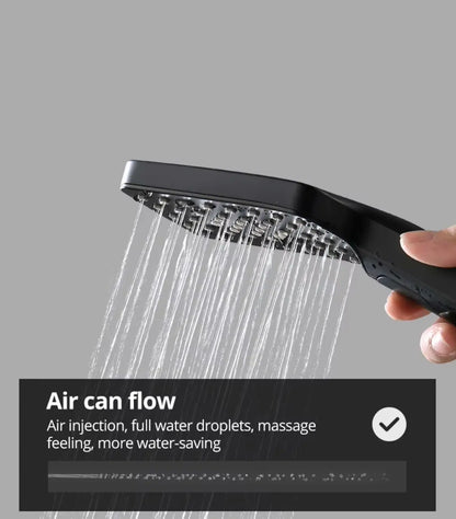 SaniSupreme® AquaMax Platinum Wellness Plafond Thermostatische Doucheset 3 weg Inbouw Plafond LED regendouche Mat Zwart