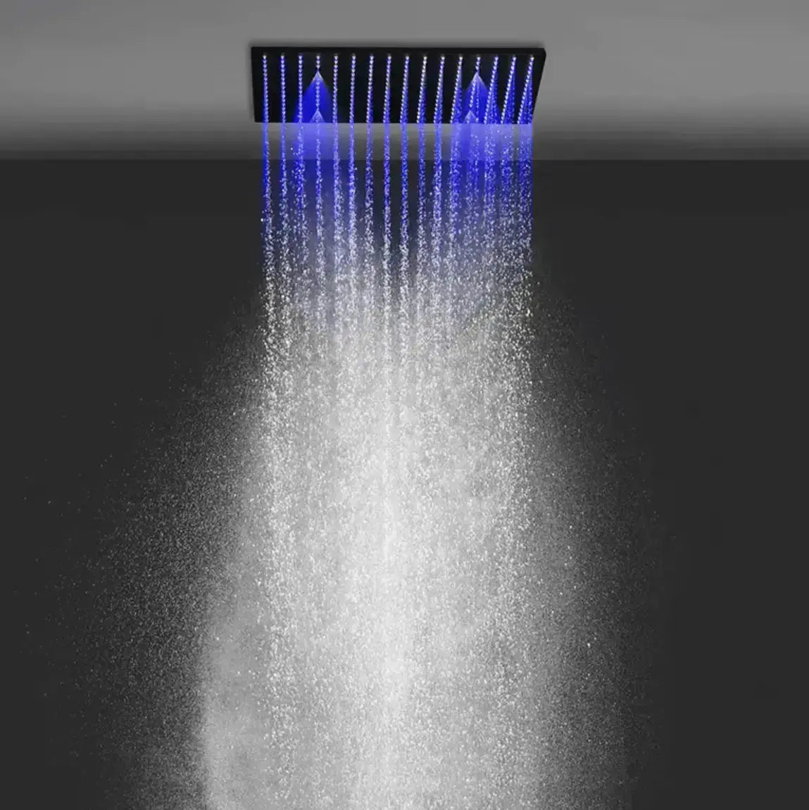 SaniSupreme® AquaMax Platinum Wellness Plafond Thermostatische Doucheset 3 weg Inbouw Plafond LED regendouche Mat Zwart