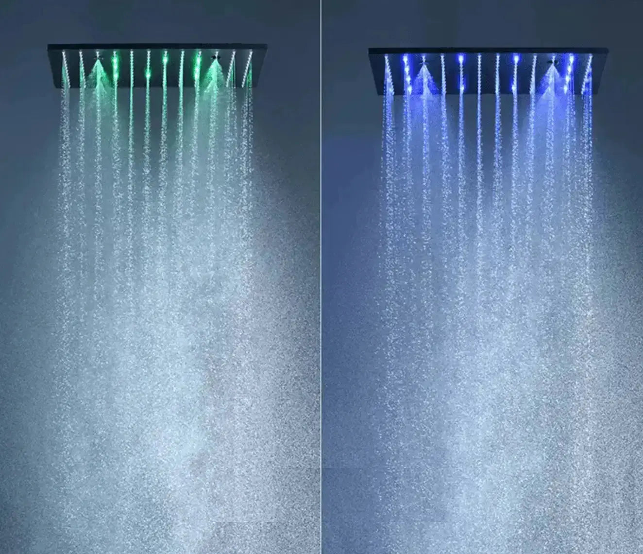 SaniSupreme® AquaMax Platinum Wellness Plafond Thermostatische Doucheset 3 weg Inbouw Plafond LED regendouche Mat Zwart