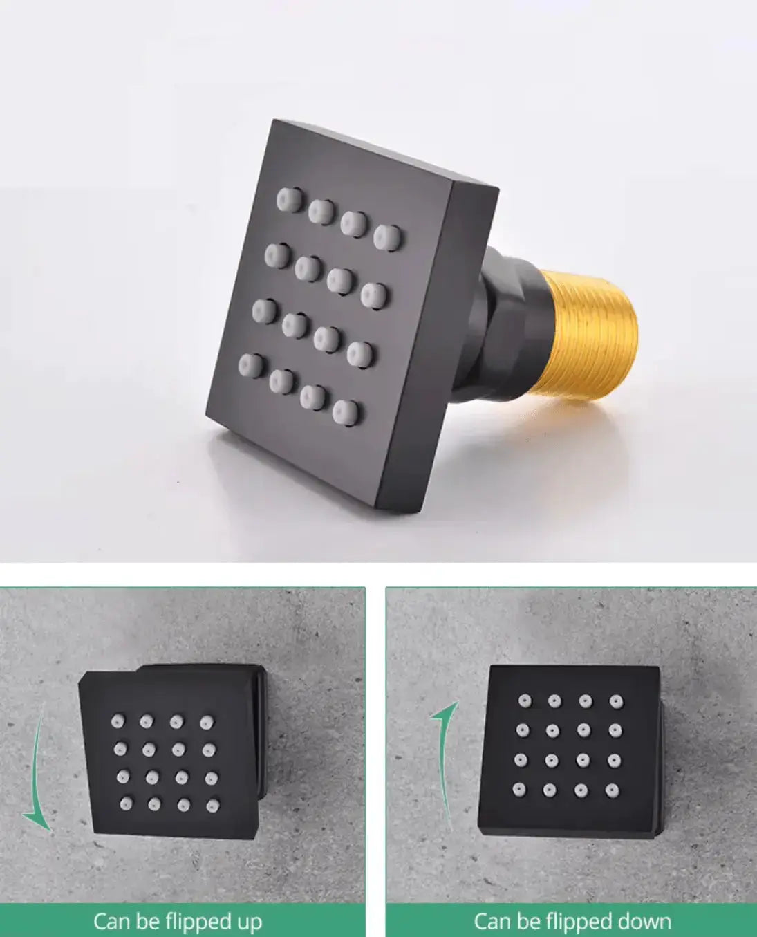 SaniSupreme® AquaMax Platinum Wellness Plafond Thermostatische Doucheset 4 weg Inbouw Plafond LED regendouche Mat Zwart