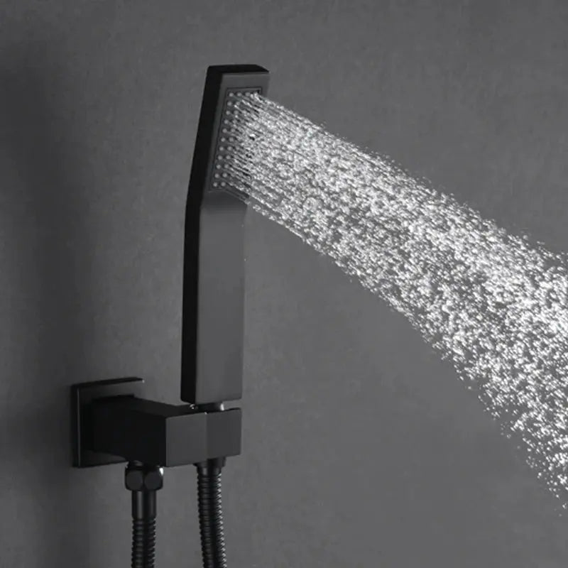 SaniSupreme® AquaTherme Plafond Thermostatische Doucheset Genua 3 weg Inbouw Plafond LED regendouche Mat Zwart