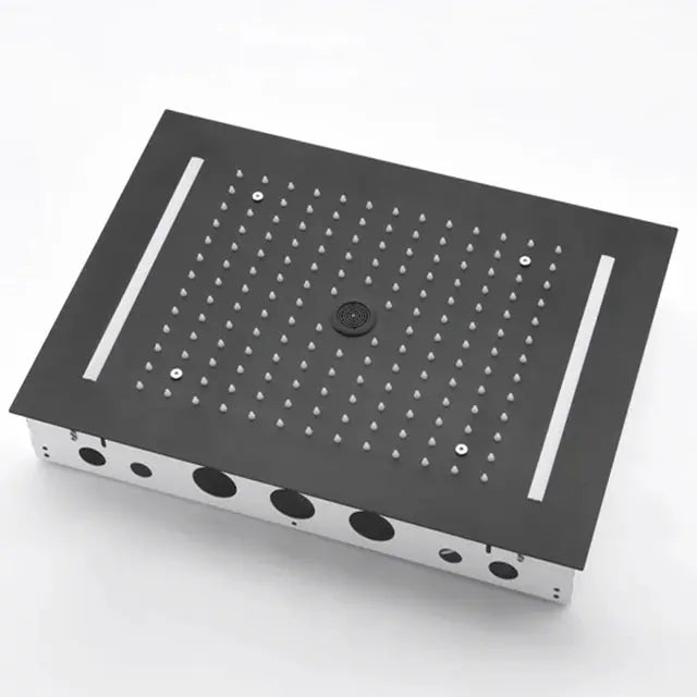 SaniSupreme® AquaTherme Plafond Thermostatische Doucheset Genua 3 weg Inbouw Plafond LED regendouche Mat Zwart