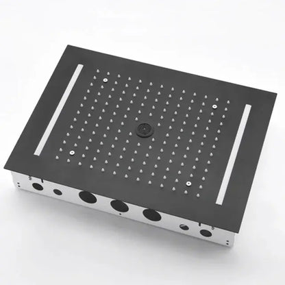 SaniSupreme® AquaTherme Plafond Thermostatische Doucheset Genua 3 weg Inbouw Plafond LED regendouche Mat Zwart