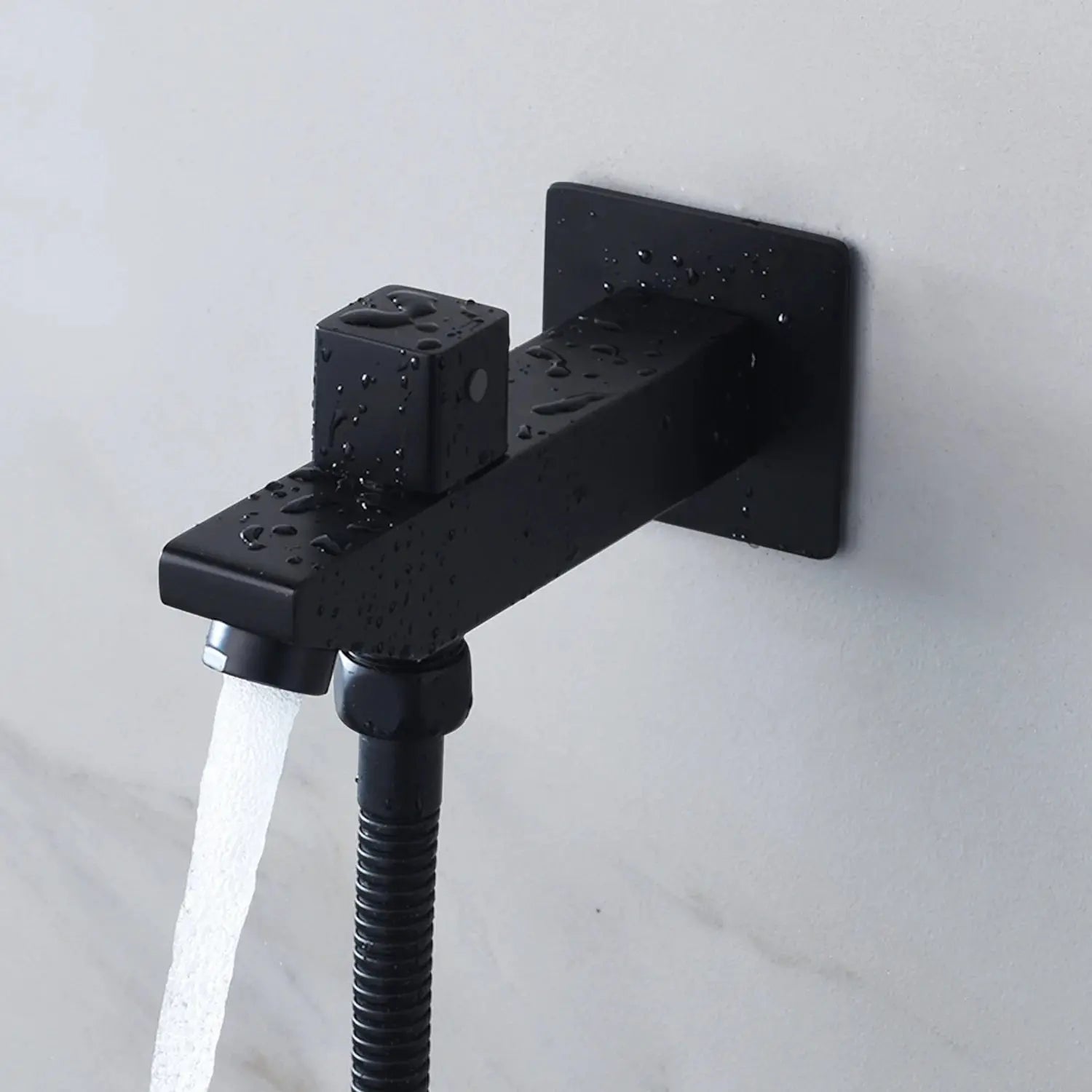 SaniSupreme® AquaTherme Plafond Thermostatische Doucheset Napels 6 weg Inbouw Plafond LED regendouche Mat Zwart