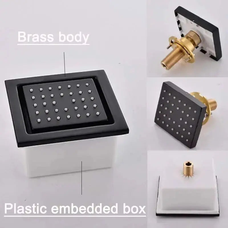 SaniSupreme® AquaTherme Plafond Thermostatische Inbouw Regendouche Napels LED Mat Zwart