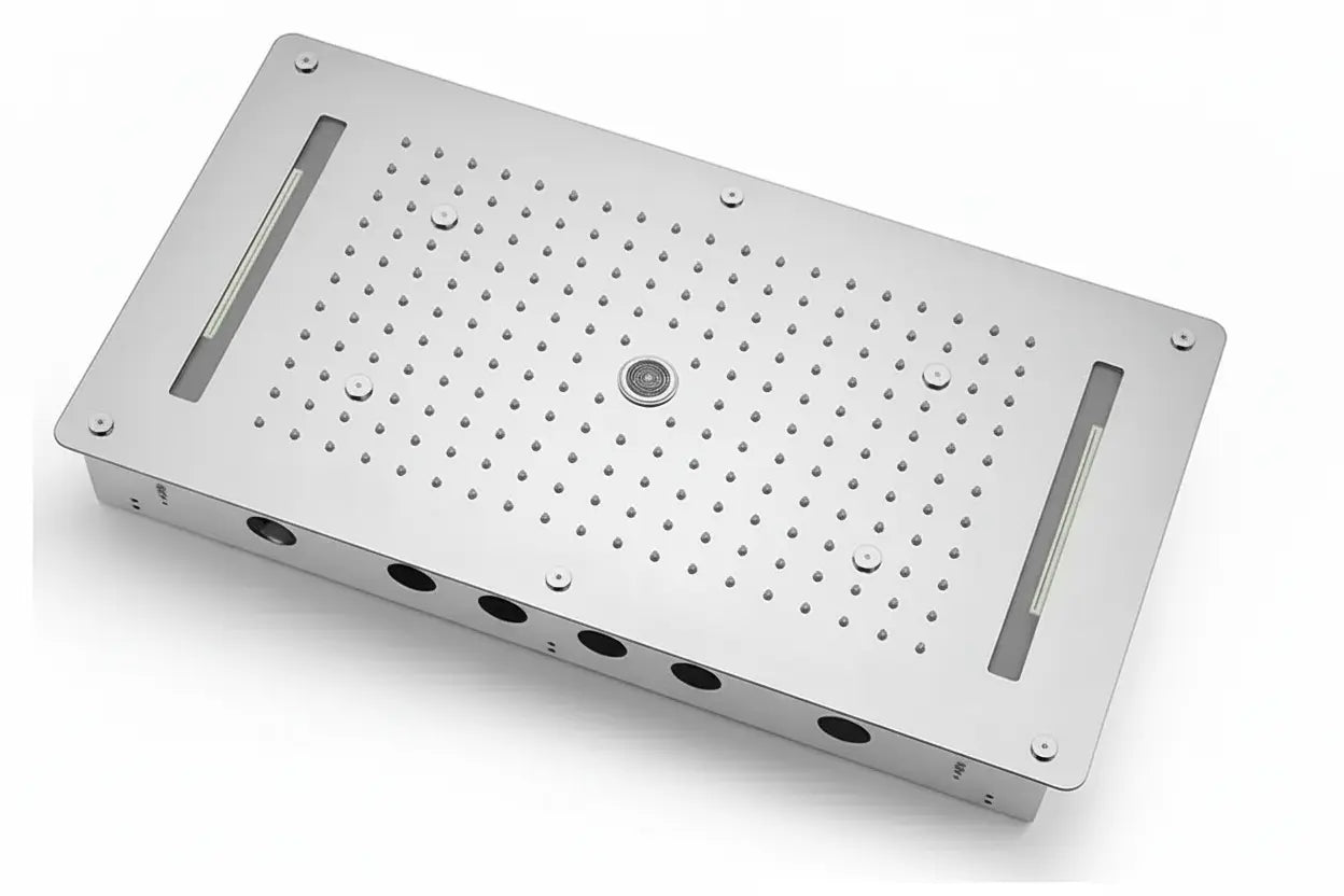 SaniSupreme® AquaTherme Plafond Thermostatische Doucheset Napels 5 weg Plafond LED regendouche Chroom Glans Sanisupreme