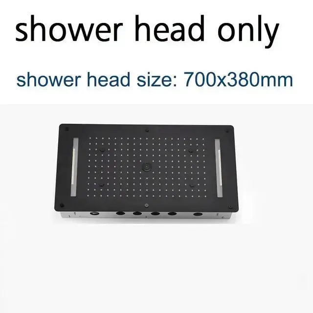 SaniSupreme® AquaTherme Plafond Thermostatische Inbouw Regendouche Napels LED Mat Zwart