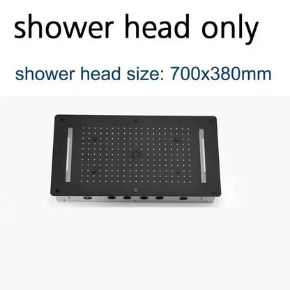 SaniSupreme® AquaTherme Plafond Thermostatische Inbouw Regendouche Napels LED Mat Zwart