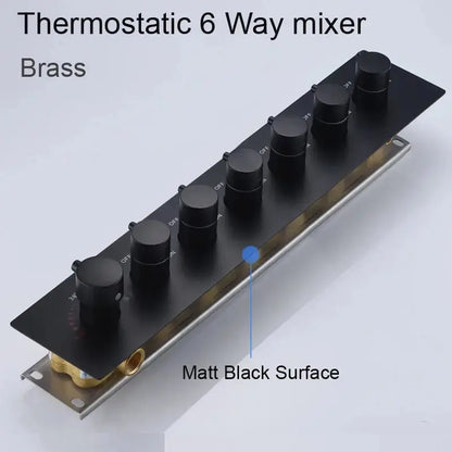 SaniSupreme® AquaTherme Plafond Thermostatische Inbouw Regendouche Napels LED Mat Zwart