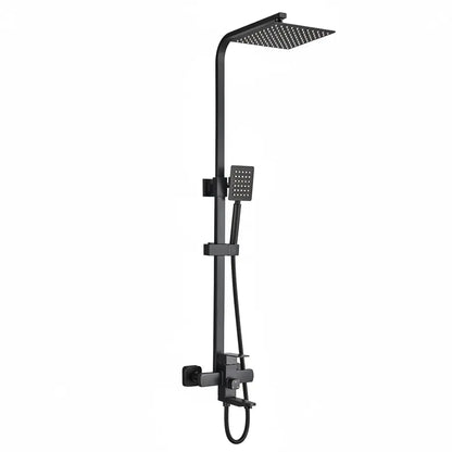 SaniSupreme Arizona opbouw bad doucheset 3-weg met baduitloop 20 cm regendouche mat zwart vierkant Sanisupreme