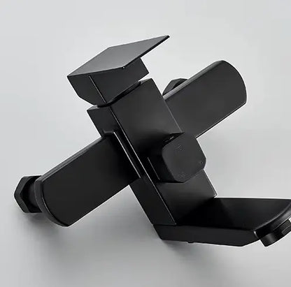 SaniSupreme Arizona Basic opbouw bad doucheset 3 - weg met baduitloop 20 cm. ABS regendouche mat zwart vierkant