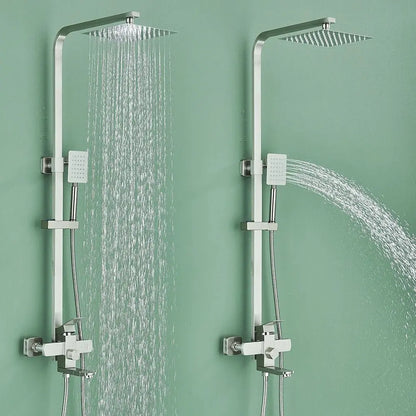 SaniSupreme Arizona opbouw bad doucheset 3 - weg met baduitloop 30 cm. regendouche RVS Geborsteld