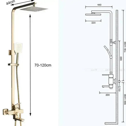 SaniSupreme Arizona Premium opbouw bad doucheset 4 - weg met baduitloop 30 cm en bidet regendouche Goud Geborsteld