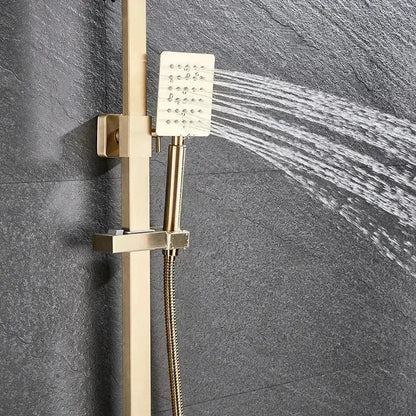 SaniSupreme Arizona Premium opbouw bad doucheset 4 - weg met baduitloop 30 cm en bidet regendouche Goud Geborsteld