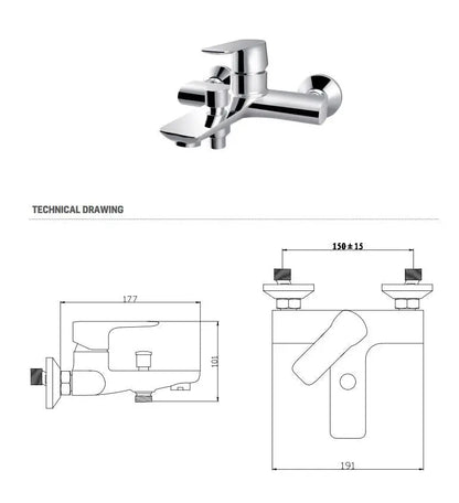 SaniSupreme bad - douchemengkraan thermostatisch - Chroom
