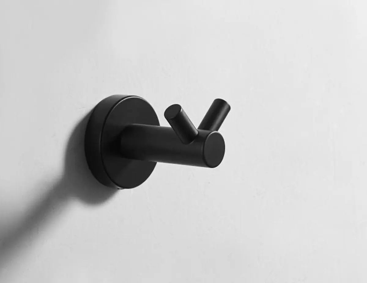 SaniSupreme Badkamer handdoek haak Chicago rond type C mat zwart per set van 2