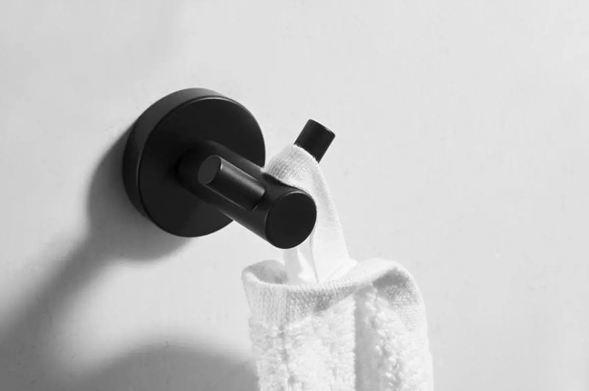 SaniSupreme Badkamer handdoek haak Chicago rond type C mat zwart per set van 2