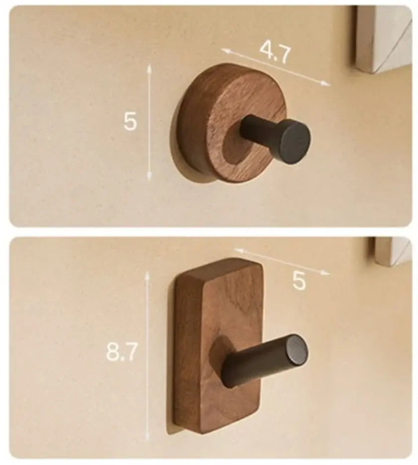 SaniSupreme Badkamer handdoek haak rechthoek walnoot mat zwart