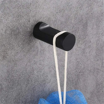 SaniSupreme Badkamer handdoek haak rond type V mat zwart