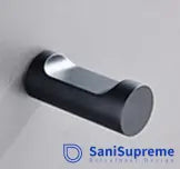 SaniSupreme Badkamer handdoek haak rond type V mat zwart