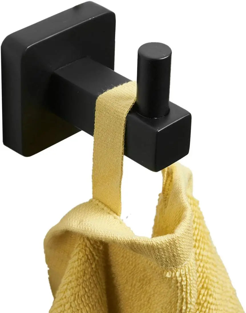 SaniSupreme Badkamer handdoek haak vierkant type P mat zwart