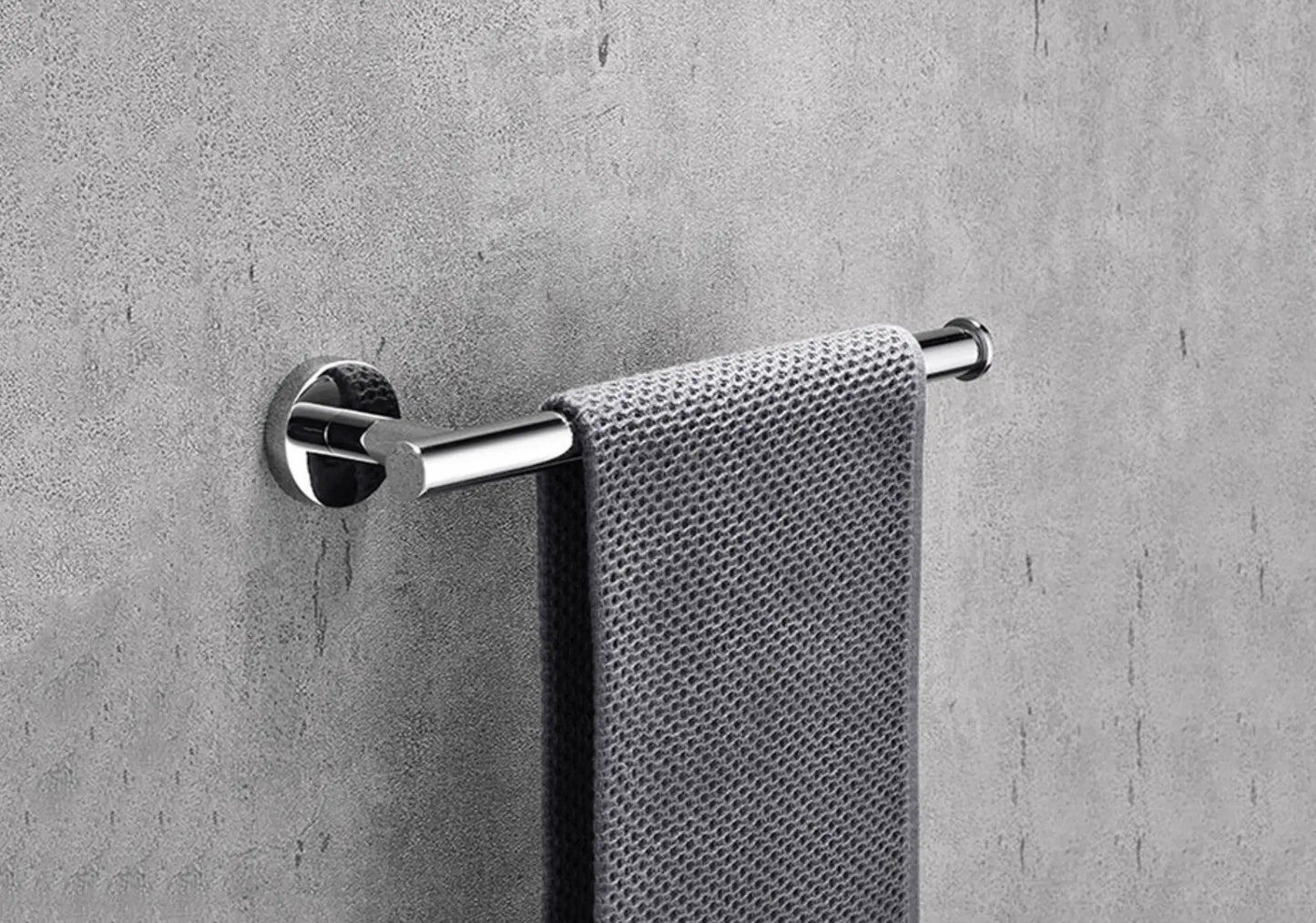 SaniSupreme Badkamerset 4 stuks Brasil: handdoekrek, handdoekbeugel,handoekhaak en toiletrolhouder, Chroom Glans