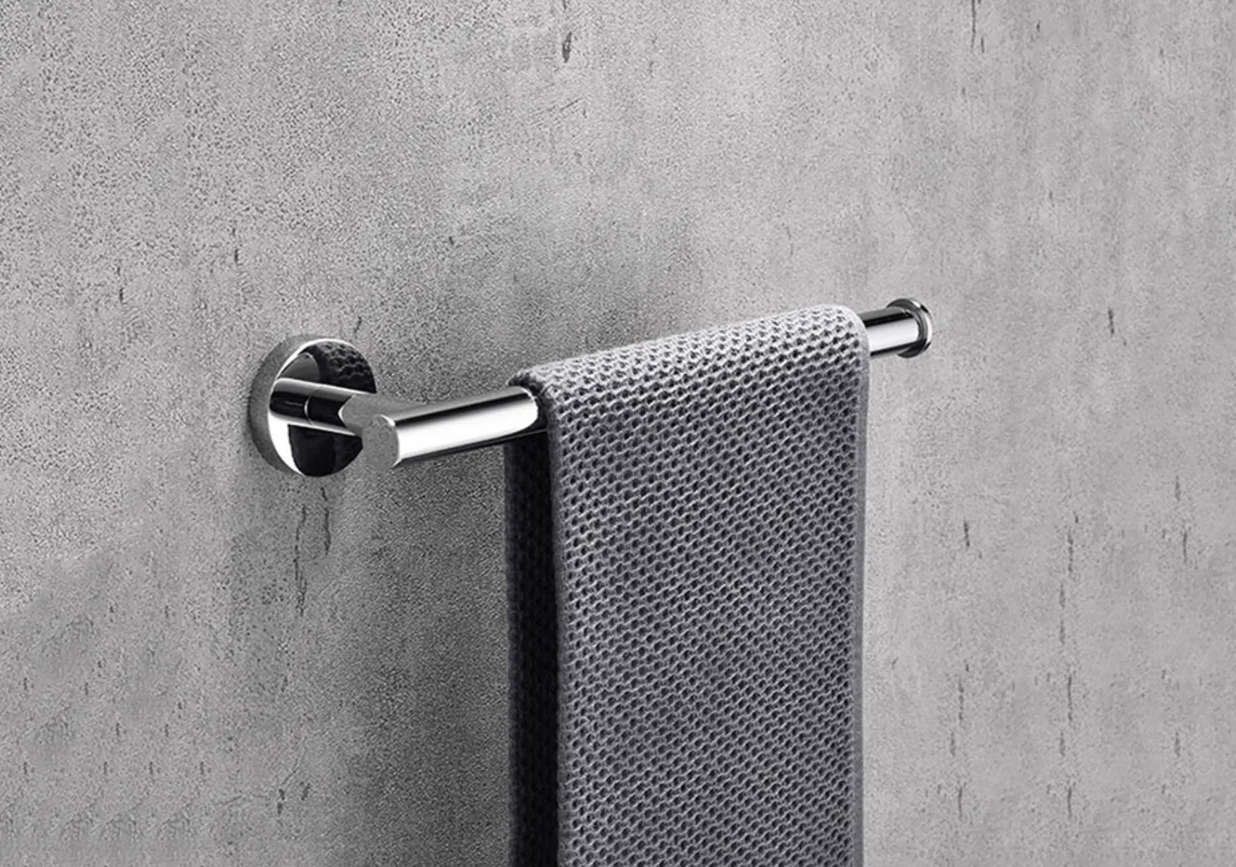 SaniSupreme Badkamerset 4 stuks Brasil: handdoekrek, handdoekbeugel,handoekhaak en toiletrolhouder, Chroom Glans