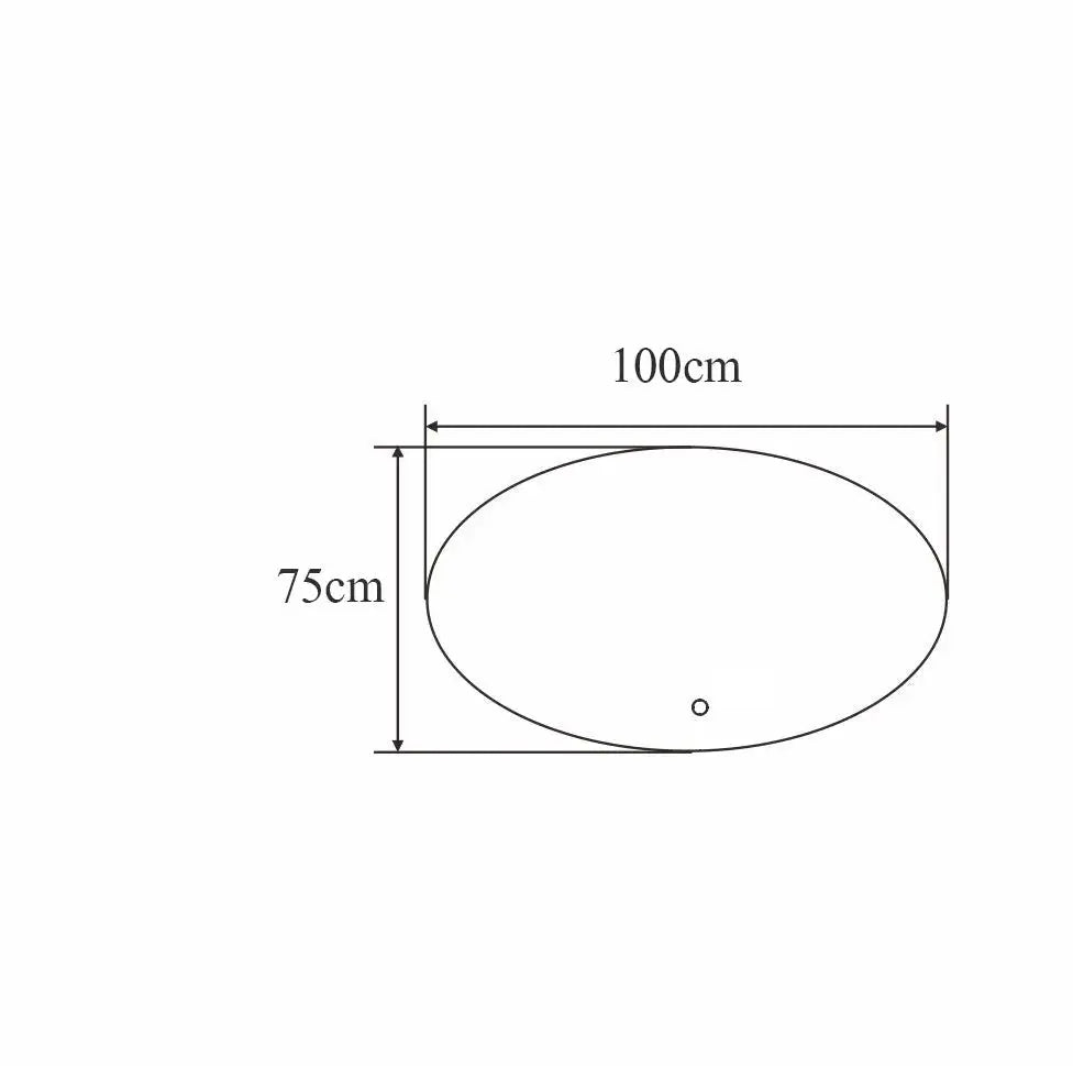 SaniSupreme Badkamerspiegel Ibiza ovaal 100 x 75 cm. met led verlichting, verwarming en touch dim - schakelaar