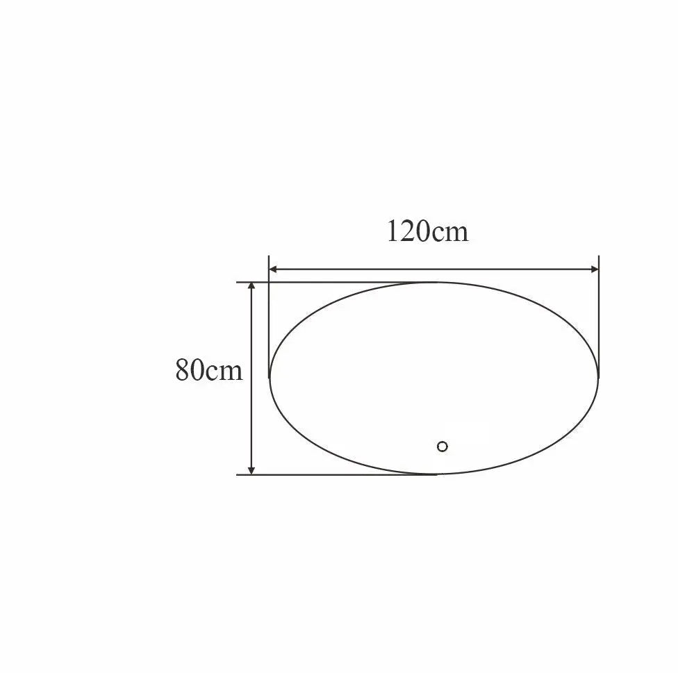 SaniSupreme Badkamerspiegel Ibiza ovaal 120 x 80 cm. met led verlichting, verwarming en touch dim - schakelaar
