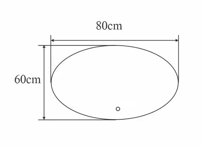 SaniSupreme Badkamerspiegel Ibiza ovaal 80 x 60 cm. met led verlichting, verwarming en touch dim - schakelaar