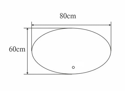 SaniSupreme Badkamerspiegel Ibiza ovaal 80 x 60 cm. met led verlichting, verwarming en touch dim - schakelaar