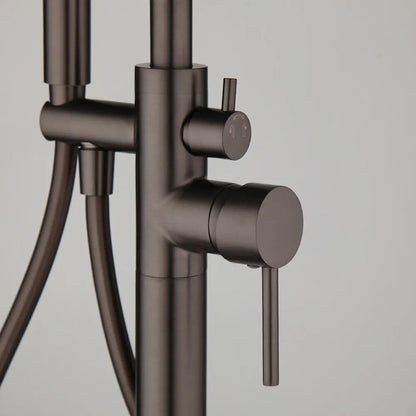 SaniSupreme Badkraan AquaVario® Gunmetal vrijstaand model met handdouche Gunmetal