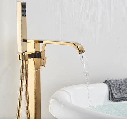 SaniSupreme® Badkraan Bocchi vrijstaand model met handdouche goud glans