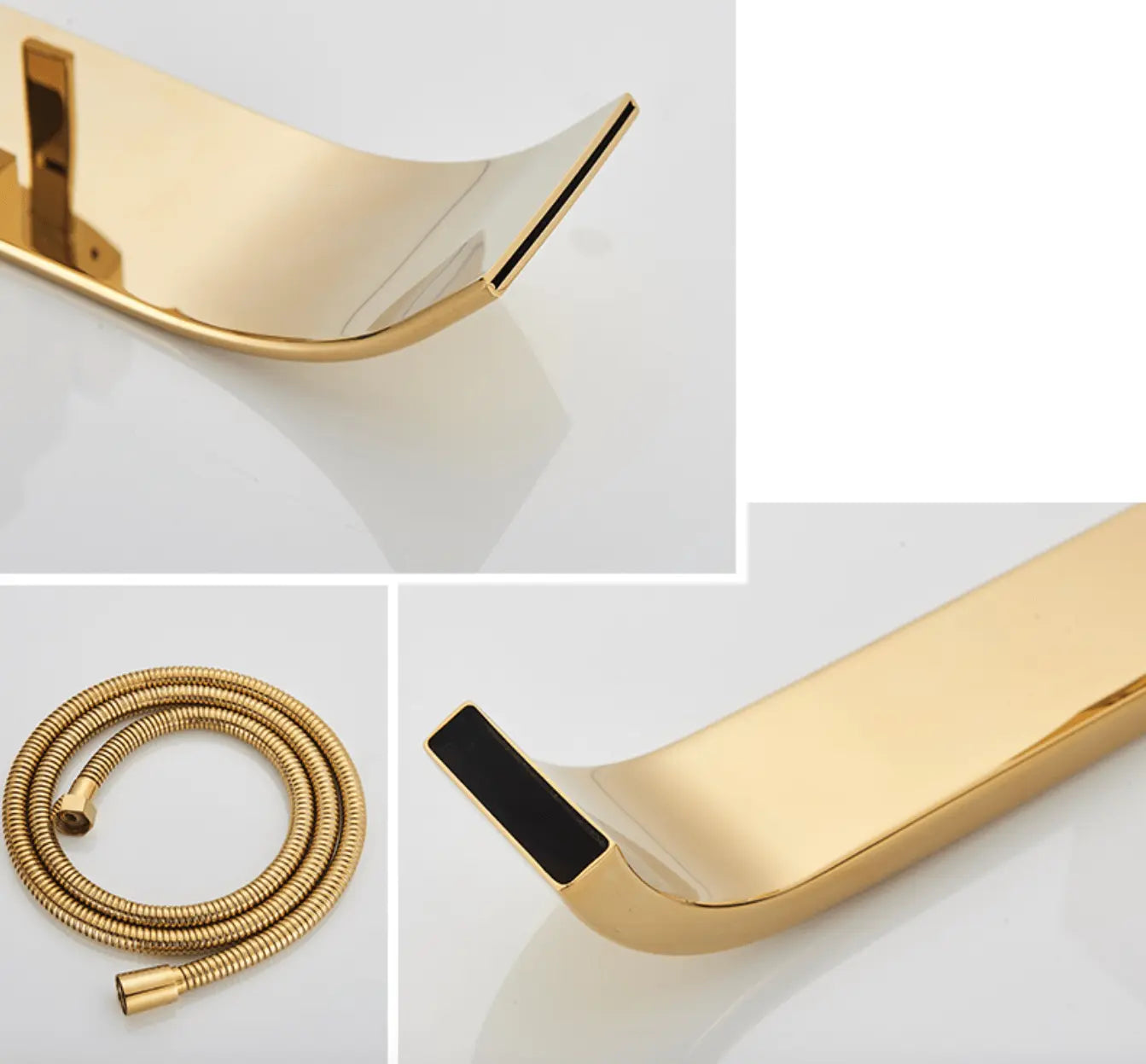 SaniSupreme® Badkraan Bocchi vrijstaand model met handdouche goud glans