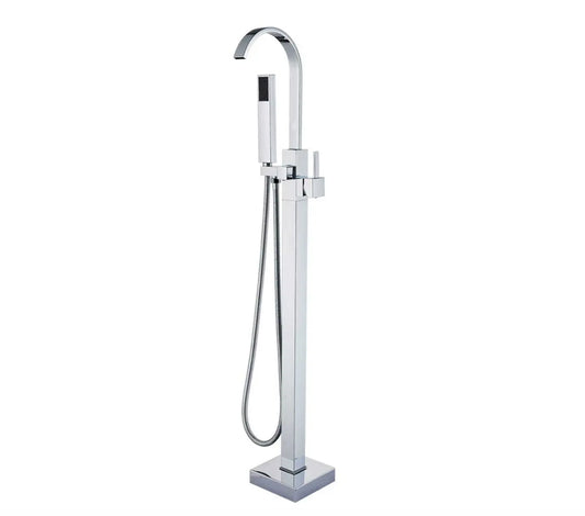 SaniSupreme® Badkraan Florence vrijstaand model met handdouche chroom glans