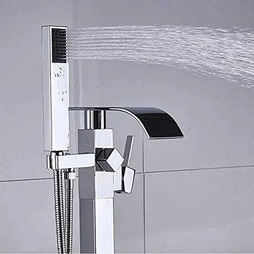 SaniSupreme® Badkraan Luca vrijstaand model met handdouche chroom glans