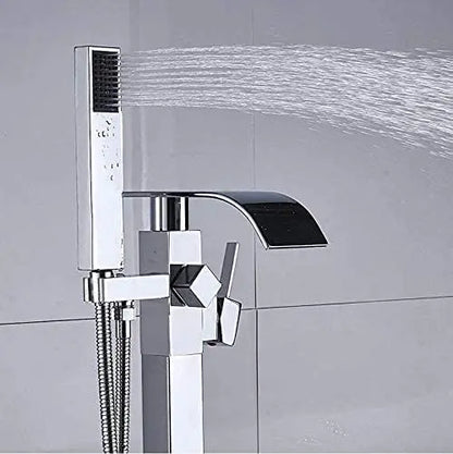 SaniSupreme® Badkraan Luca vrijstaand model met handdouche chroom glans