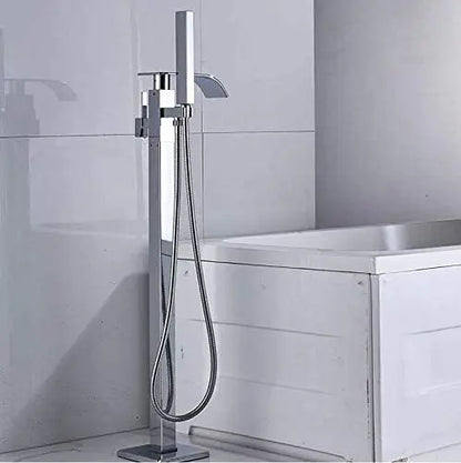 SaniSupreme® Badkraan Luca vrijstaand model met handdouche chroom glans