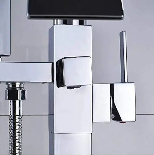 SaniSupreme® Badkraan Luca vrijstaand model met handdouche chroom glans