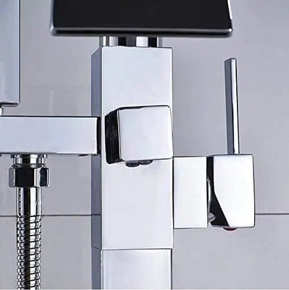 SaniSupreme® Badkraan Luca vrijstaand model met handdouche chroom glans