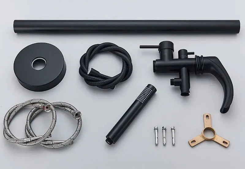 SaniSupreme Badkraan Madrid vrijstaand model met handdouche mat zwart