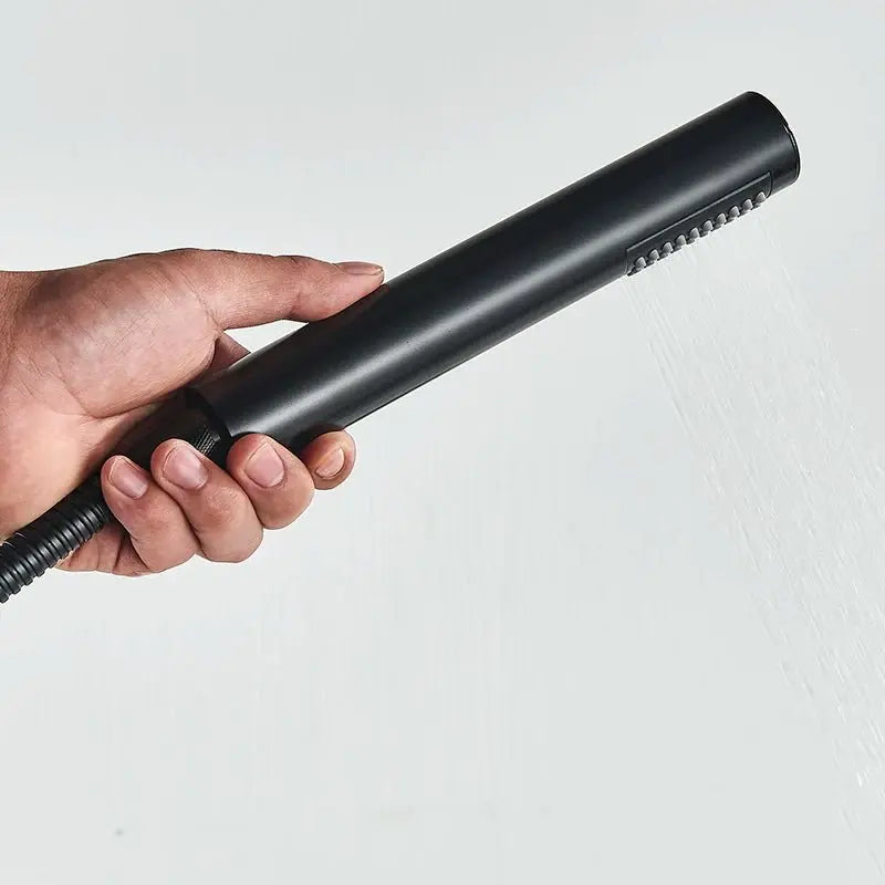 SaniSupreme Badkraan Madrid vrijstaand model met handdouche mat zwart