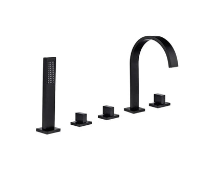 SaniSupreme Badkraan San Marino bad inbouw - opbouw mengkraan model met handdouche mat zwart