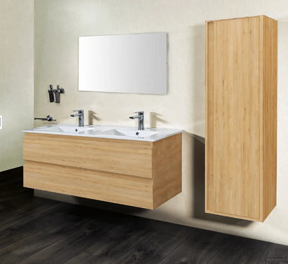 SaniSupreme® Badmeubel Monaco 120 Safir keramische dubbele wastafel wit